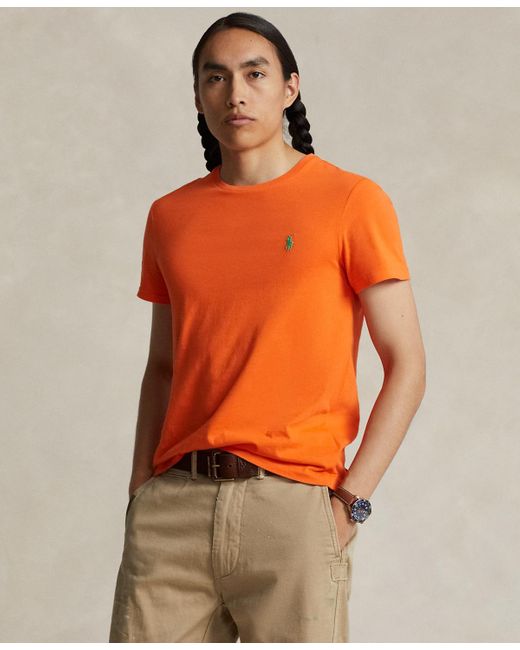 Polo Ralph Lauren Orange Classic-fit Jersey Crewneck T-shirt for men