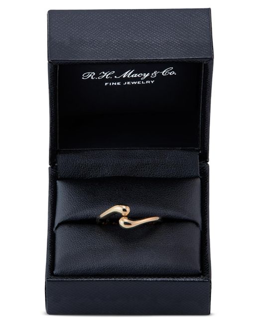 Macy's Metallic Polished Flared End Skinny Bypass Fashion Ring