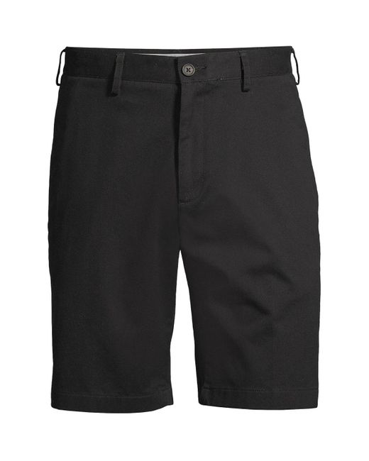 Lands' End Black Big & Tall 9" Traditional Fit No Iron Chino Shorts for men