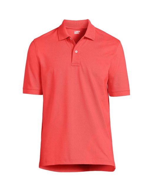 Lands' End Red Short Sleeve Comfort-first Mesh Polo Shirt for men