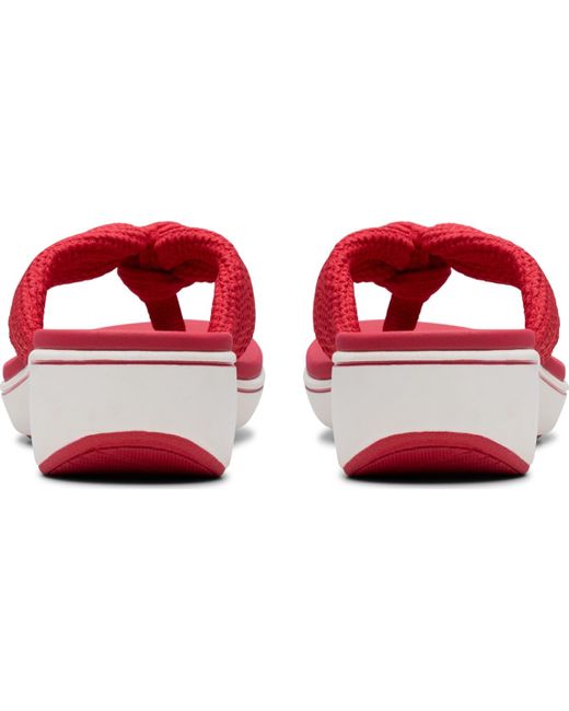 Clarks Red Cloudsteppers Breeze Rae Erin Slip-on Flat Sandals