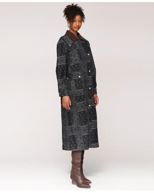Avec Les Filles Multicolor Asymmetrical Utility Trench Coat