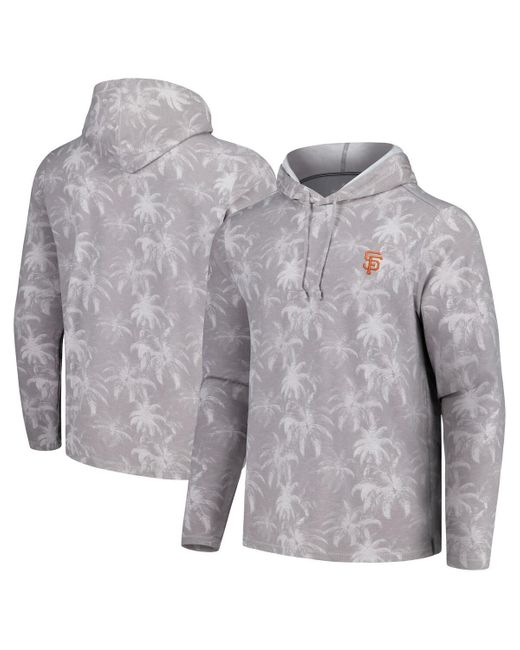 Tommy Bahama Gray San Francisco Giants Palm Frenzy Hoodie Long Sleeve T-shirt for men