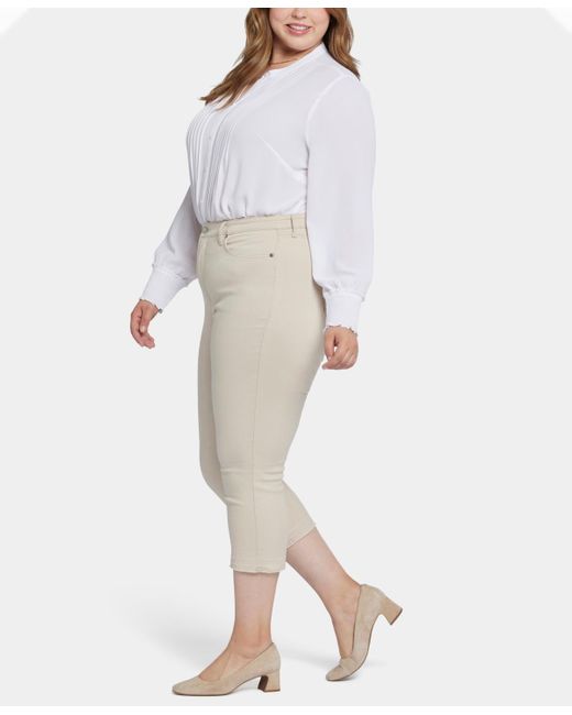 NYDJ White Plus Size Chloe Capri Jeans