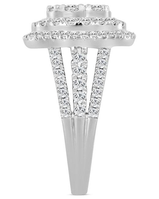 Macy's Diamond Concentric Circle Cluster Ring (2 Ct. T.w. in White | Lyst