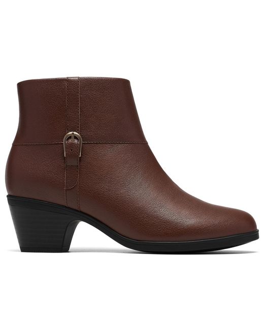 Clarks Brown Emily Block Heel Booties