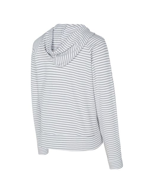Concepts Sport White/gray San Francisco 49ers Liftoff Striped Notch Neck Pullover Hoodie