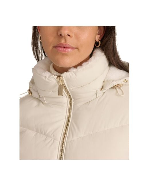 Calvin Klein Natural Faux-fur-lined Hooded Puffer Coat
