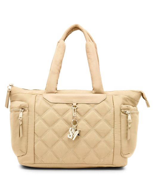 Steve Madden Natural Londyn Nylon Quilted Tote
