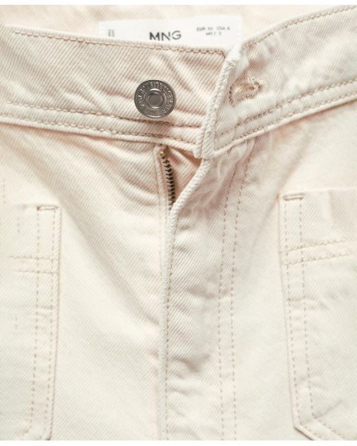 Mango Natural Pockets Detail Wideleg Jeans