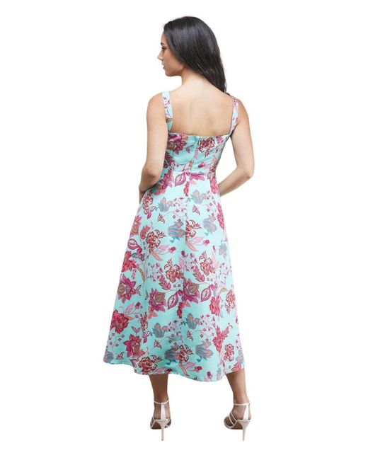 Oasis Blue Strappy Midi Prom Dress