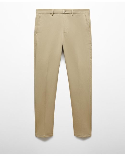 Mango Natural Slim Fit Chino Trousers for men