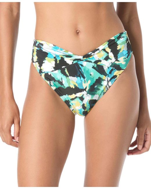 Vince Camuto Blue Printed Twist-front Bikini Bottoms