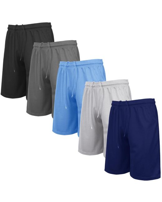 Galaxy By Harvic Blue 5-pack Lightweight Breathable Moisture Wicking Mesh Shorts for men