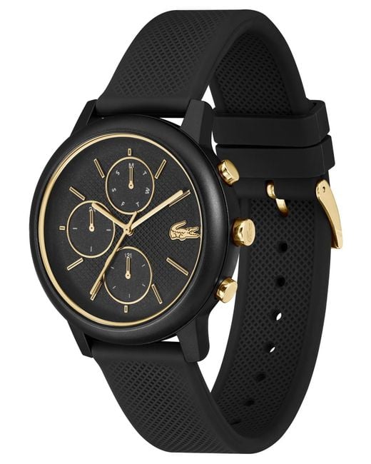 Lacoste Black Silicone Strap Watch for men
