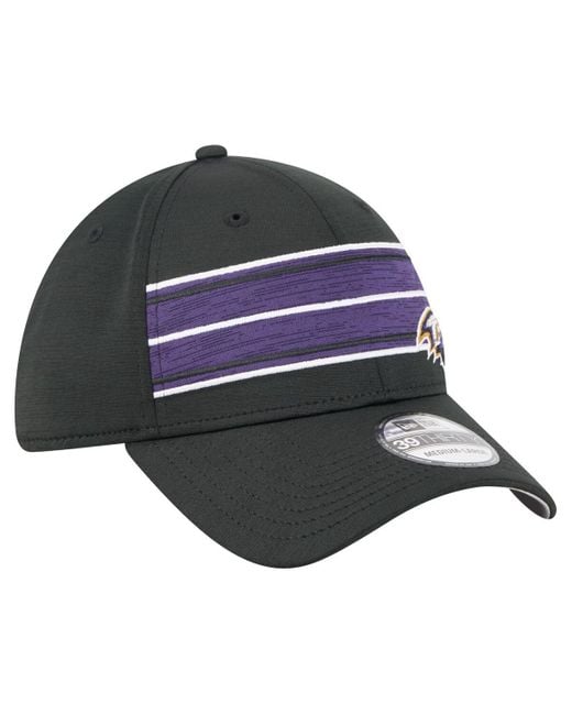 KTZ Gray Baltimore Ravens Stripes 39thirty Flex Hat for men