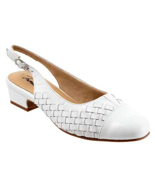 Trotters White Dea Woven Pumps