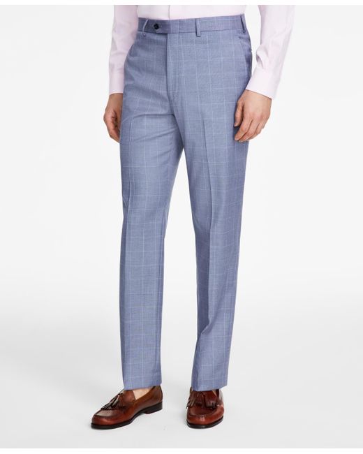 Michael Kors Blue Classic-fit Flat-front Dress Pants for men