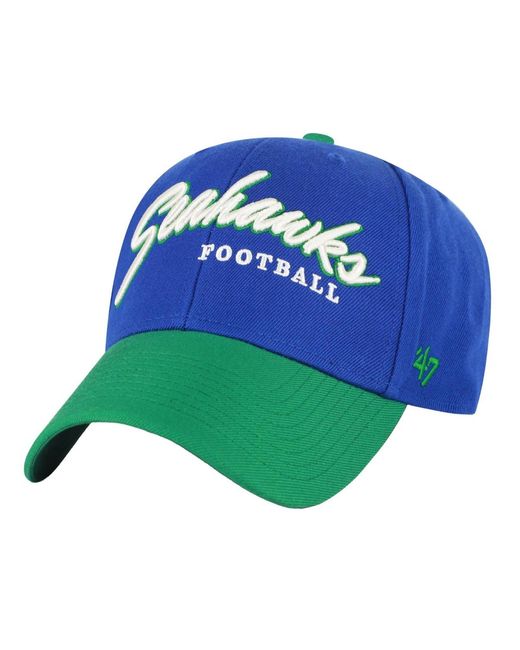 '47 Blue Seattle Seahawks Throwback Mvp Adjustable Hat for men