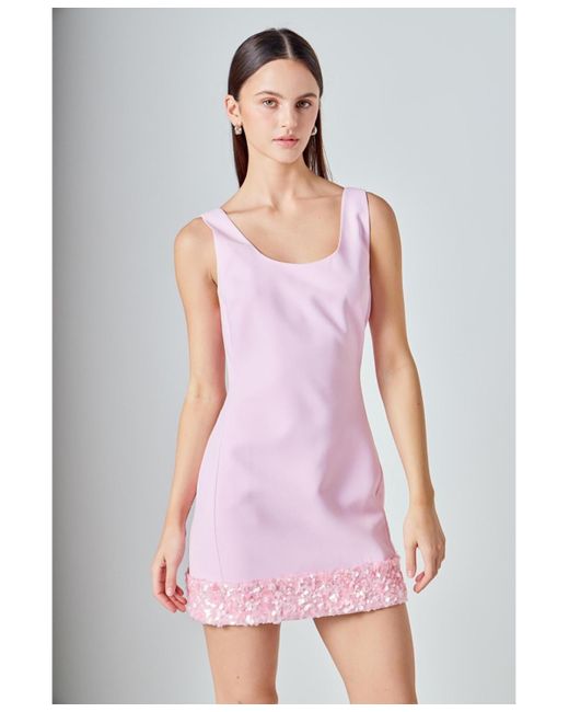 Endless Rose Purple Sequin Mixed Media Mini Dress
