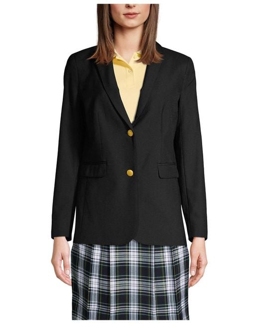 Lands' End Black Hopsack Blazer