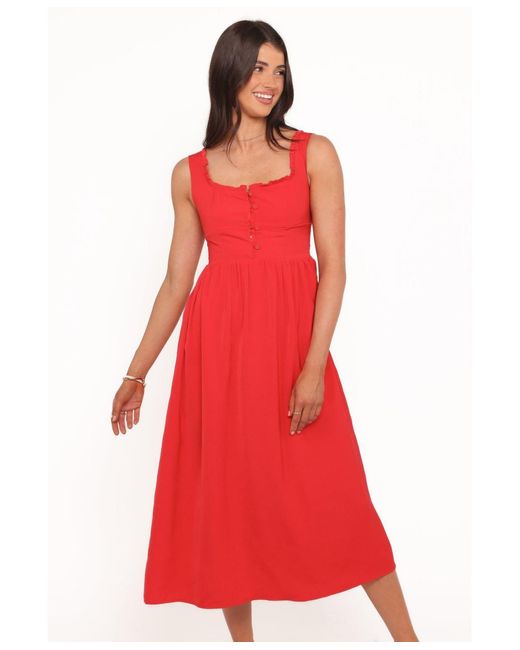 Petal & Pup Women's Red Melrose Midi Dress