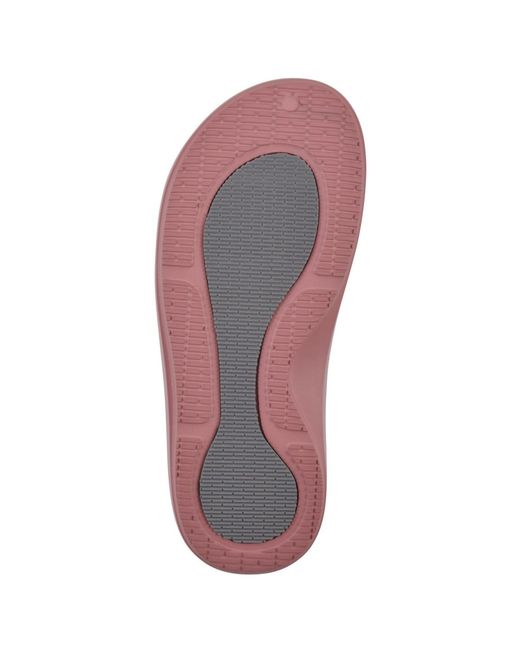 White Mountain Pink Rip Round Toe Flat Sandals