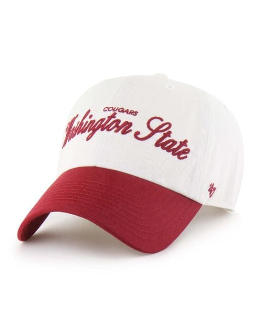 '47 Red White Washington State Cougars Contemporary Basics Foundation Clean Up Adjustable Hat for men