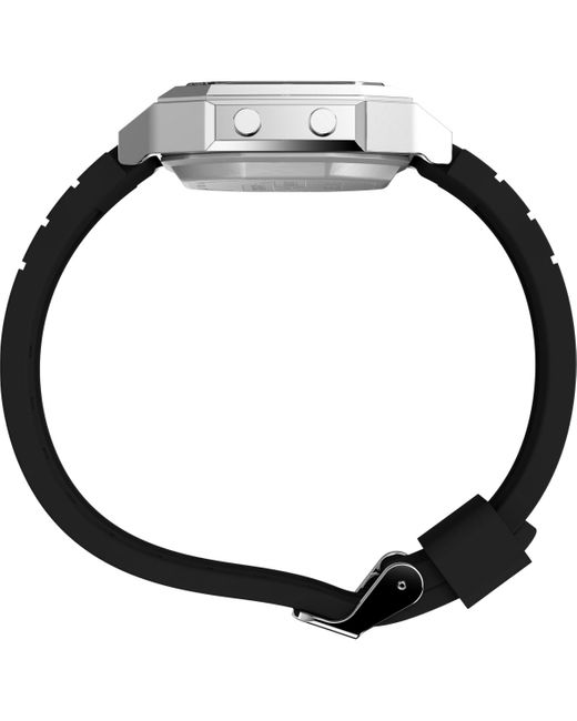 Timex Black Activity Tracker Digital Silicone Strap 40mm Octagonal Watch
