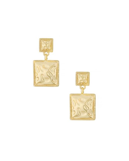 Ettika Metallic Double Square Statement Earrings