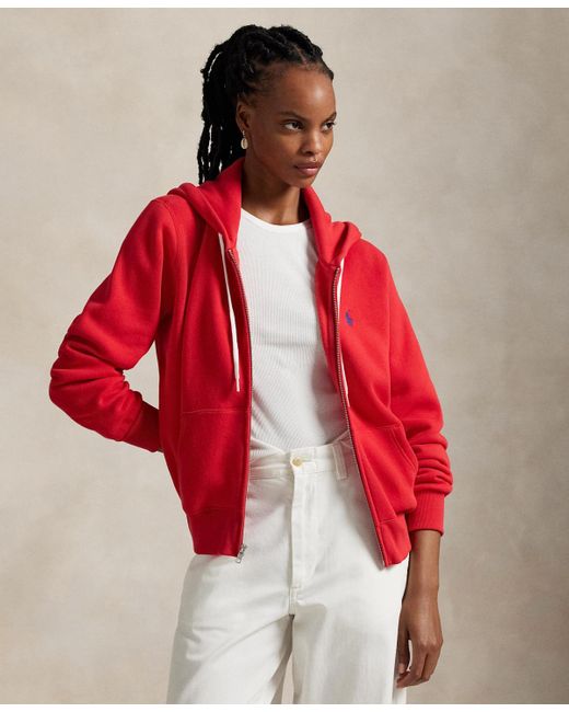 Polo Ralph Lauren Women's Red Fleece Full-zip Hoodie
