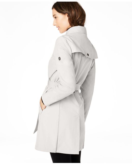 Bedrog land Whitney Calvin Klein Petite Double Breasted Belted Trench Coat, Created For Macy's  in Natural | Lyst