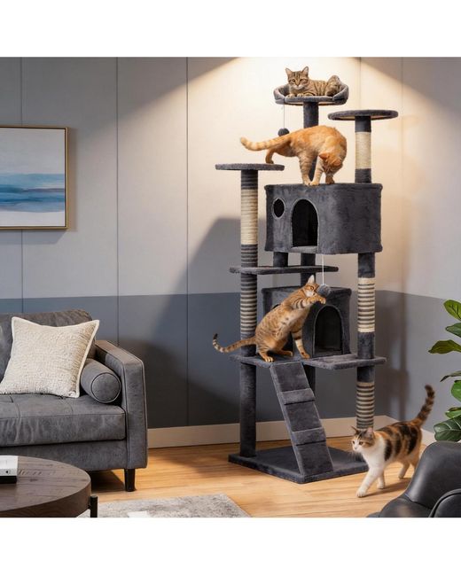Aronkl White Multi-level Cat Tree Tower