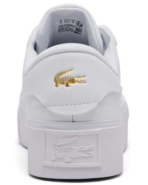 Lacoste Gray Ziane Logo Leather Casual Sneakers From Finish Line