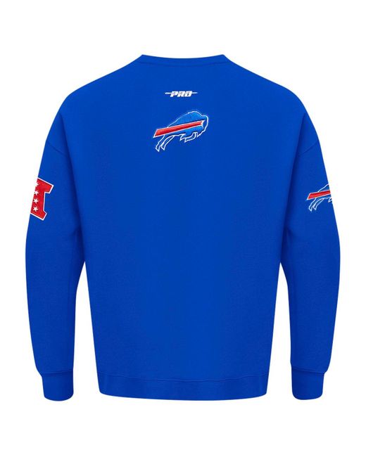 Pro Standard Blue Buffalo Bills Turn It Up Drop Shoulder Pullover Sweatshirt for men