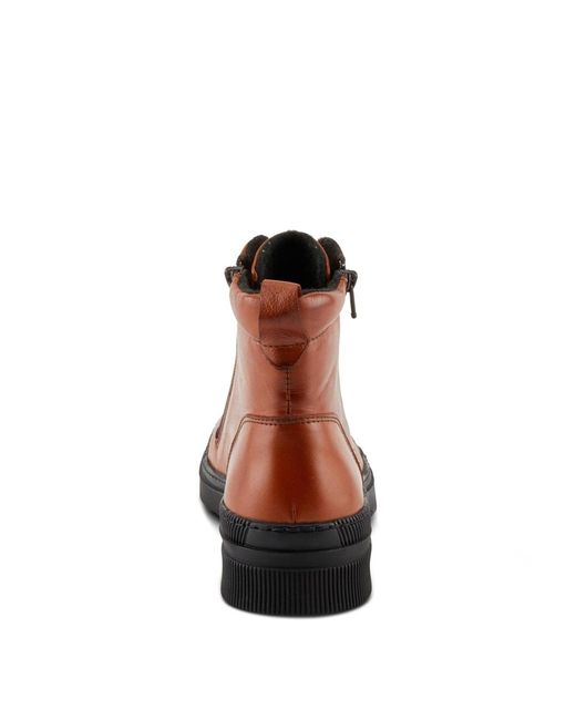 Spring Step Brown Hoylein Leather Combat-style Boot