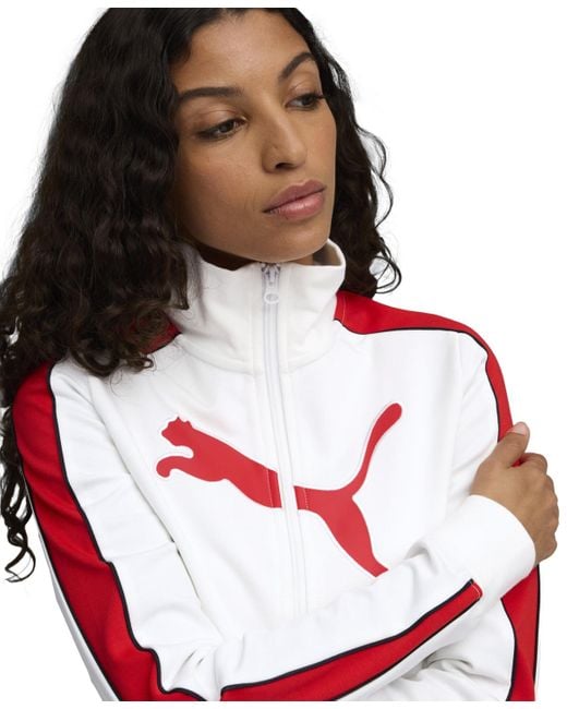 PUMA White Future Archive T7 Slim Cropped Track Jacket
