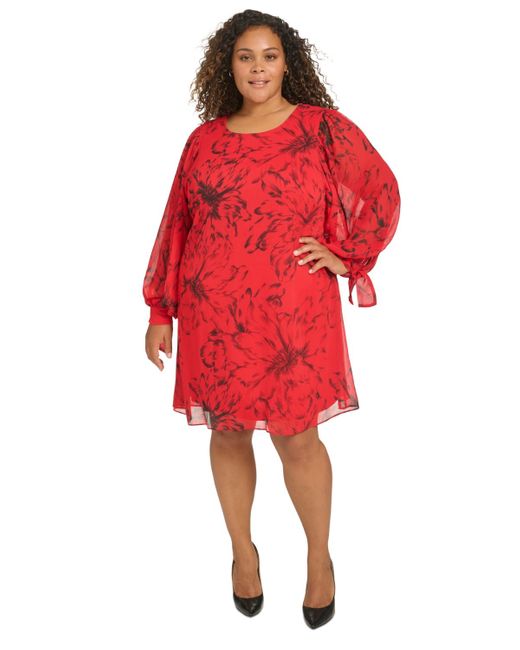 Calvin klein plus size red dress discount