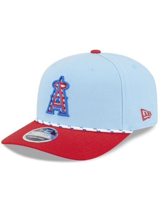 KTZ Light Blue/red Los Angeles Angels 2025 Fourth Of July 9seventy Adjustable Hat for men