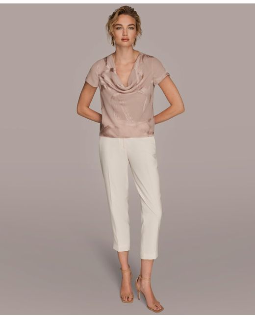 Donna Karan Natural Cowl Neck Top