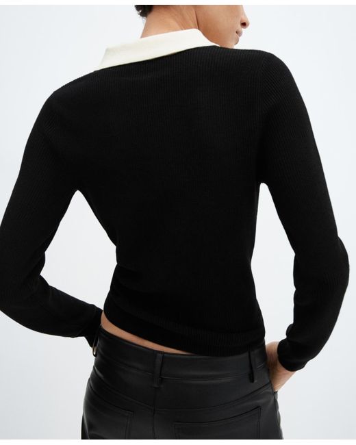 Mango Black Knitted Polo Neck Sweater