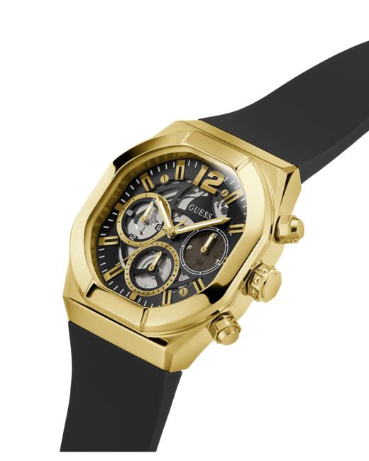 Guess Black Multi-function Silicone Watch for men