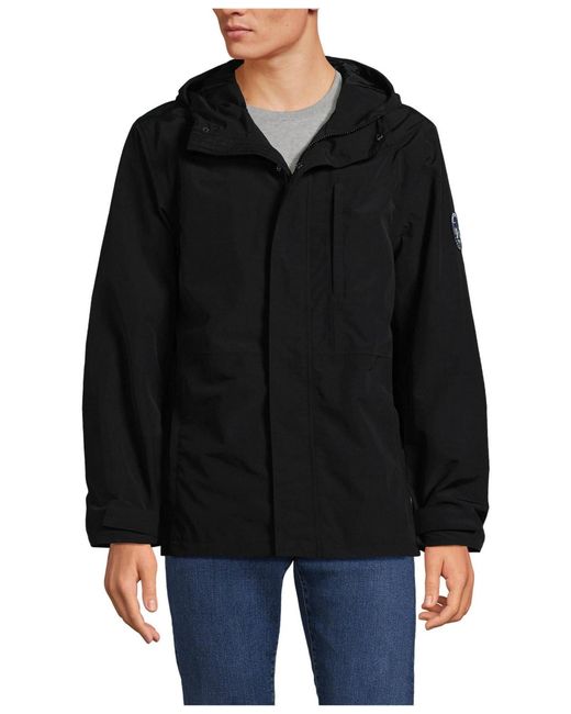 Lands' End Black Squall Waterproof Rain Jacket for men