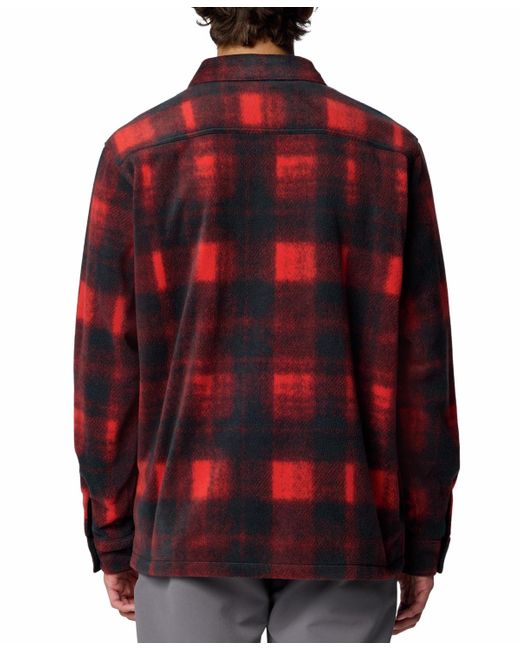 Columbia Red Steens Mountain Ii Plaid Fleece Shirt Jacket for men