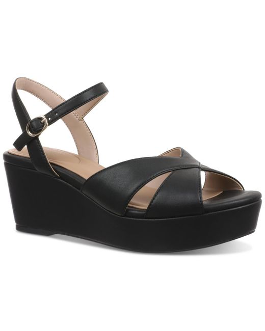 Giani Bernini Black Jayleen Platform Wedge Sandals