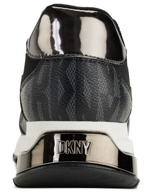 DKNY Maida Lace-up Low-top Running Sneakers in Black