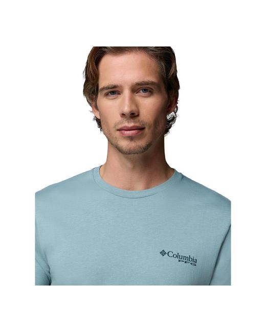 Columbia Blue Pfg Ahab Graphic T-shirt for men