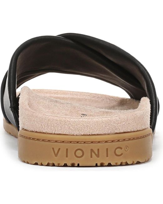 Vionic Black Etna Slide Sandals