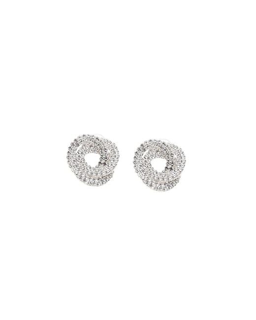 SOH White Black Wrap Stud Earrings