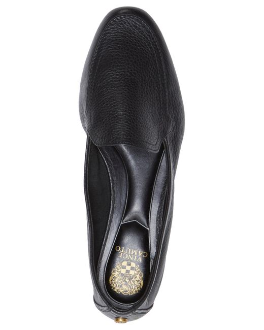 Vince Camuto Black Cintha Almond-toe Flat Loafers
